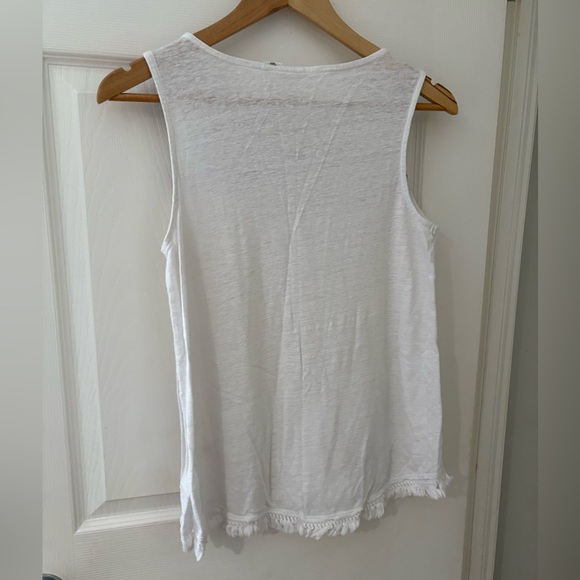 Artisan NY fringe hem tank size medium white embroidered boho western shirt - Picture 8 of 9
